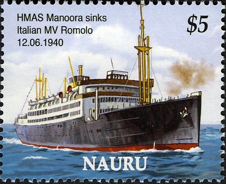 HMAS 'Manoora' sunk Italian ship "Romolo"