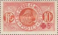 Fisherman overprinted Red Cross and surcharged