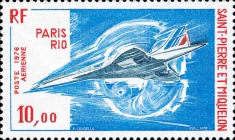 Concorde. First Commercial Flight Paris-Dakar-Rio-Paris-Daka