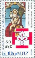 Stained Glass: St. Christopher; Cross Scout.