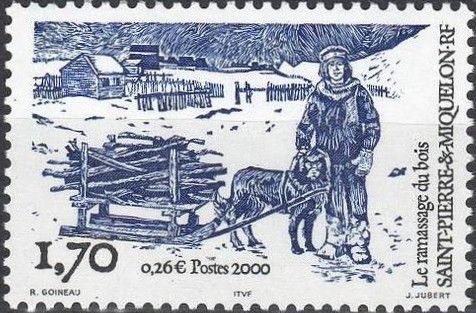 Man and His Dog Pulling a Small Sled