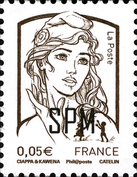 Marianne with typography overprint