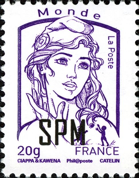 Marianne with typography overprint