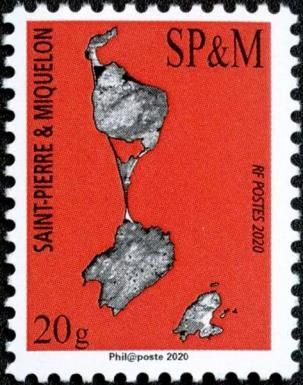 Map of St. Pierre and Miquelon 20g Red