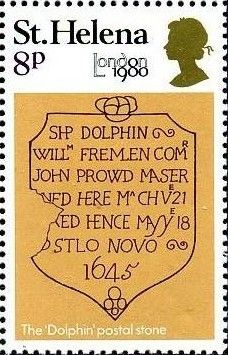 Dolphin postal stone