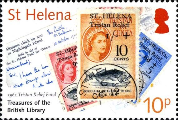1961 Tristan Relief Fund stamps and Postcard