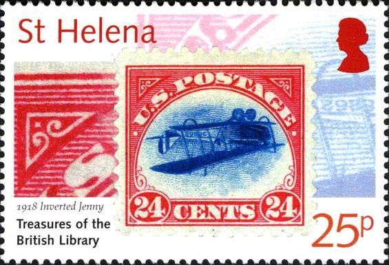 USA 1918 24c. inverted Curtiss JN-4 Jenny variety