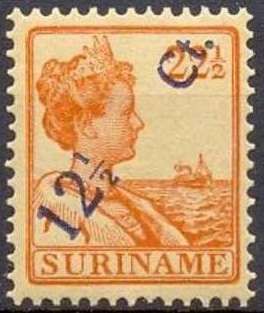 Queen Wilhelmina to the right (overprinted)