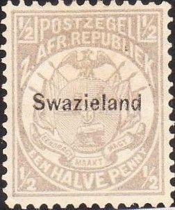 Transvaal ZAR ½p overprinted 'Swaziland'