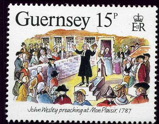 John Wesley preaching at Mon Plaisir, St. Peter Port, 1787