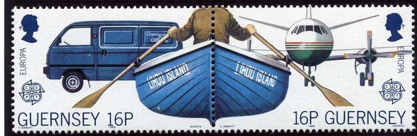 Rowing Boat and Vickers Viscount 800 Mail Plane