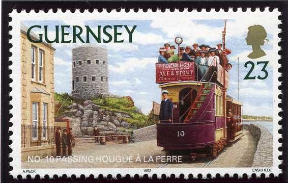 Tram No. 10 passing Hougue à la Perre