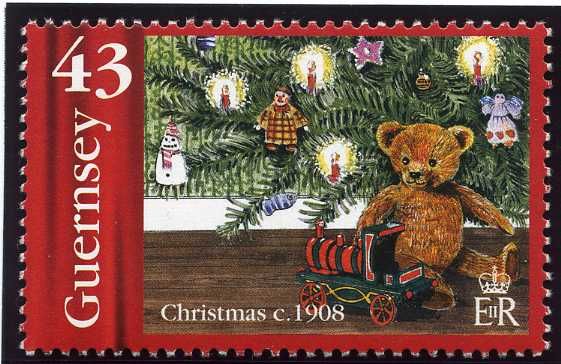 1900s Tree, Teddy Bear and Toy Train, Christmas 1908