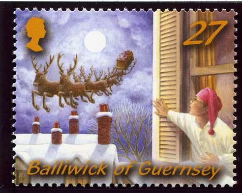 Santa on Roof with the Reindeer