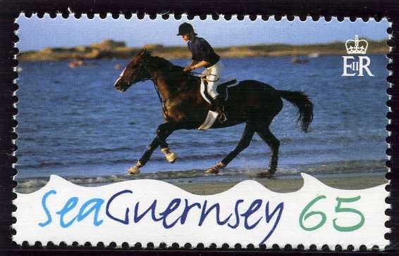 Horse & Rider on Vazon Beach