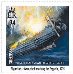 Flight Sub-Lt Warneford attacking the Zeppelin, 1915