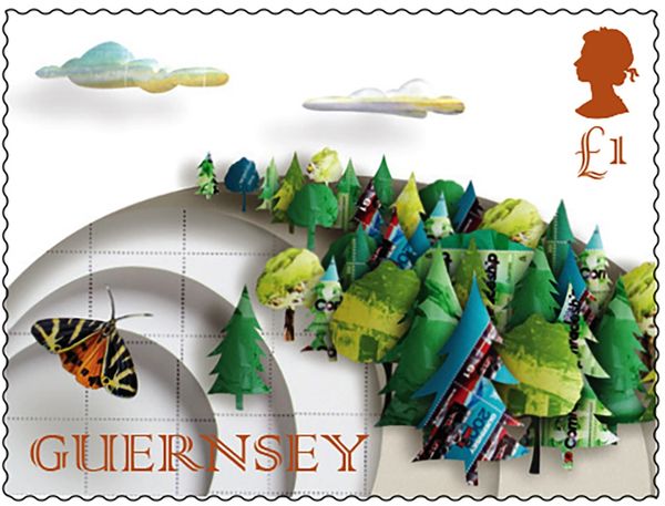 Paper Art: Forest and Butterfly
