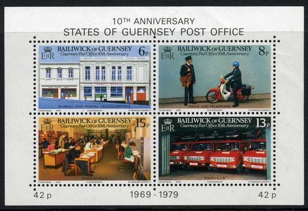 10th Anniversary States of Guernsey Post Office (souv. sh.)