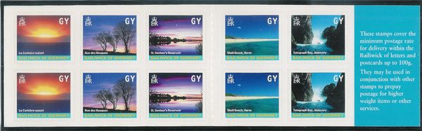 Self Stick Stamps Bailiwick of Guernsey - Ten Bailiwick Rate