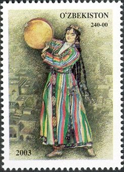 Woman Holding Tambourine