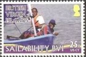 Two Sailors in Blue Dinghy