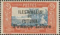 Landscapes with Chief's House overprinted "France Libre"