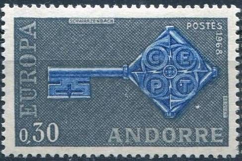Cruciform keys with CEPT emblem in the key grip