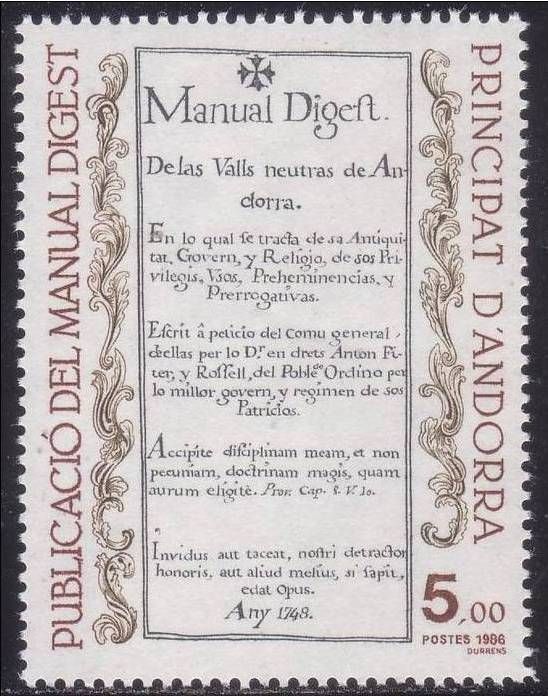 Frontpage of the First Edition of the 'Manual Digest' (1748)
