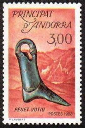 Metal foot (votive offering), mountain landscape