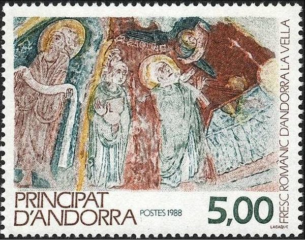 Romanesque fresco from the church of Sant Esteve
