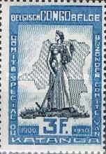 Allegorical figure over Map of Congo & Katanga