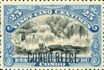 Inkissi Falls typographic overprint "CONGO BELGE"