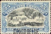 Inkissi Falls reprint, manual overprint "CONGO BELGE"