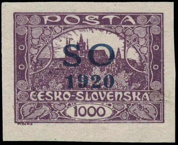 Hradcany at Prague - overprint S O 1920