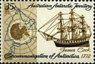 Cook's Ship HMS "Resolution" and Route around Antarctica