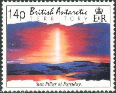 Sun pillar at Faraday