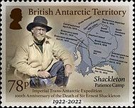 Sir Ernest Shackleton and Map of Expedition
