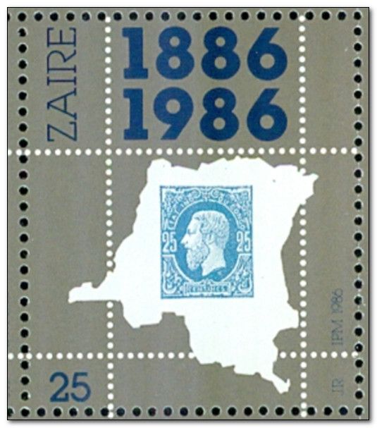 Reproduction of the First Stamp of Congo (Mi:CD-FS 3A)