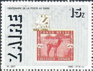 with stamp CD 210 Belgian Congo