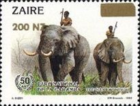 African Elephant (Loxodonta africana) - Surcharged
