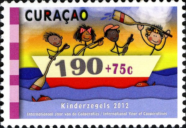 Children inside rowing boat