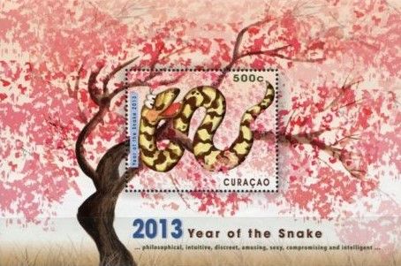 Snake and tree with blossom