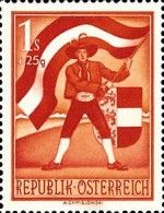 Flag-waver with Austrian flag