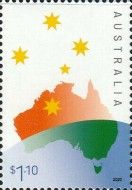 Map of Australia and Southern Cross