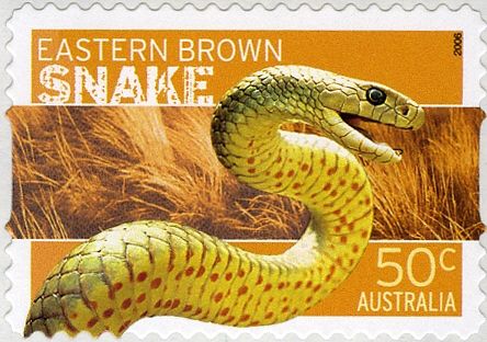Eastern Brown Snake (Pseudonaja textilis) - Booklet stamp