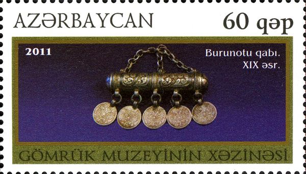 Cylindrical Snuff Box with Chains and Suspended Medallions