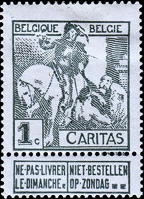 Saint Martin dividing his Cloak - Lined Background