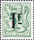 Number on Heraldic Lion and Pennant - Surcharged