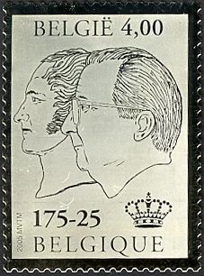 Silver Stamp Self-adhesive Kings Leopold I + Albert II