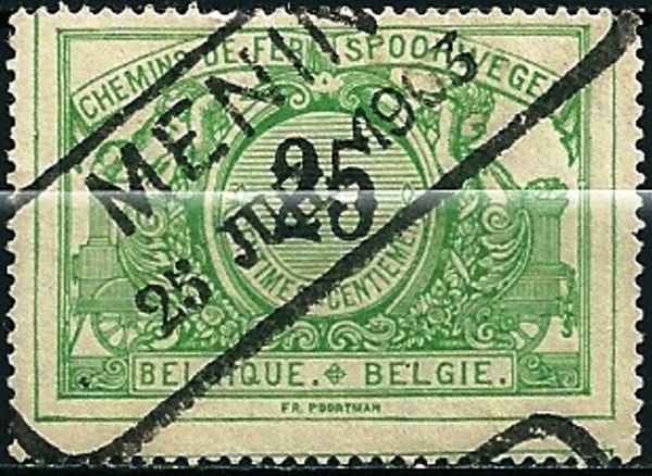 Railway Stamp: Black Numeral with Bilingual Text